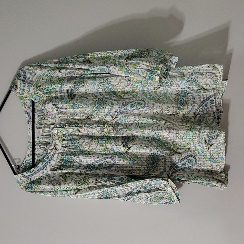 Sag Harbor 1X Blouse with Buttons and Ruffle